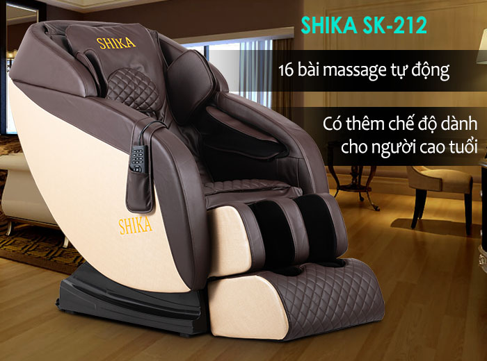Ghế mát xa 3D+ cao cấp Shika SK-212