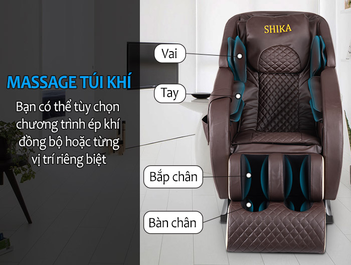 Ghế mát xa 3D+ cao cấp Shika SK-212